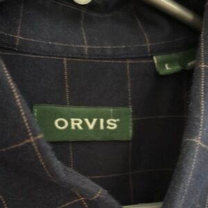 Orvis Dark Blue Checkered Men's Shirt